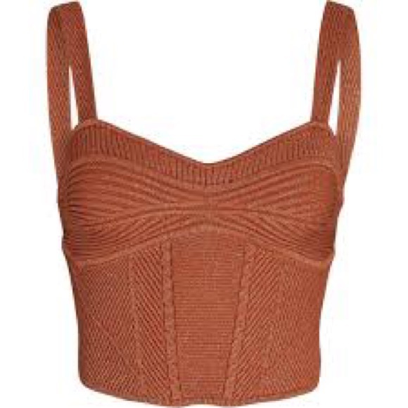 FOGCITYFLEA Retrofete Luxury Glitter Knit Crop stop in Burnt Orange Sedona - Picture 14 of 14